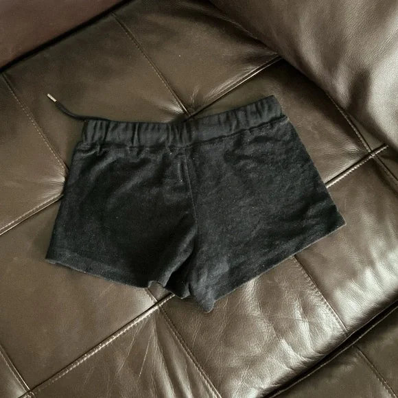 Black 'Boys Lie' Velour Women's Shorts - Picture 3 of 4